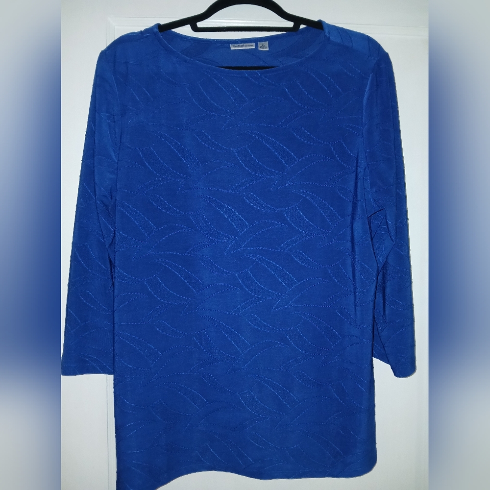 Croft & Barrow Boxy Blue 3/4 Sleeve Blouse